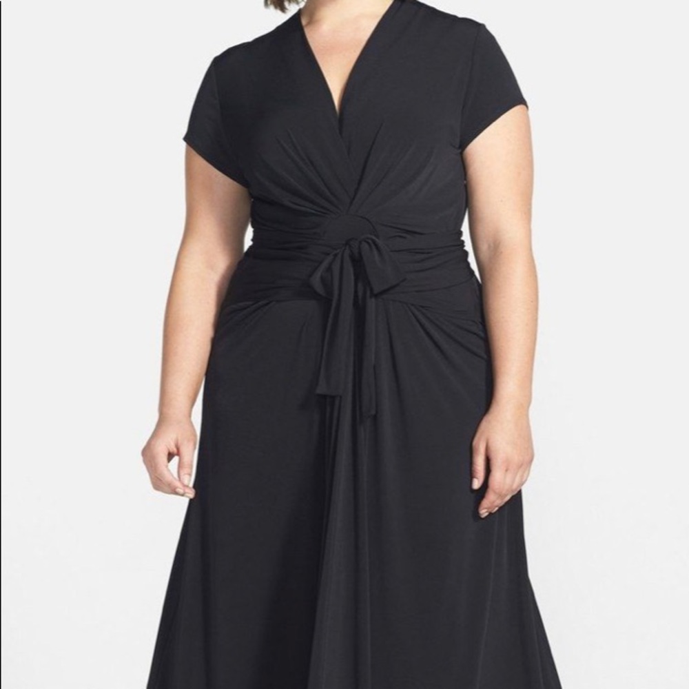 Plus Size Tie-Front Faux-Wrap Dress
